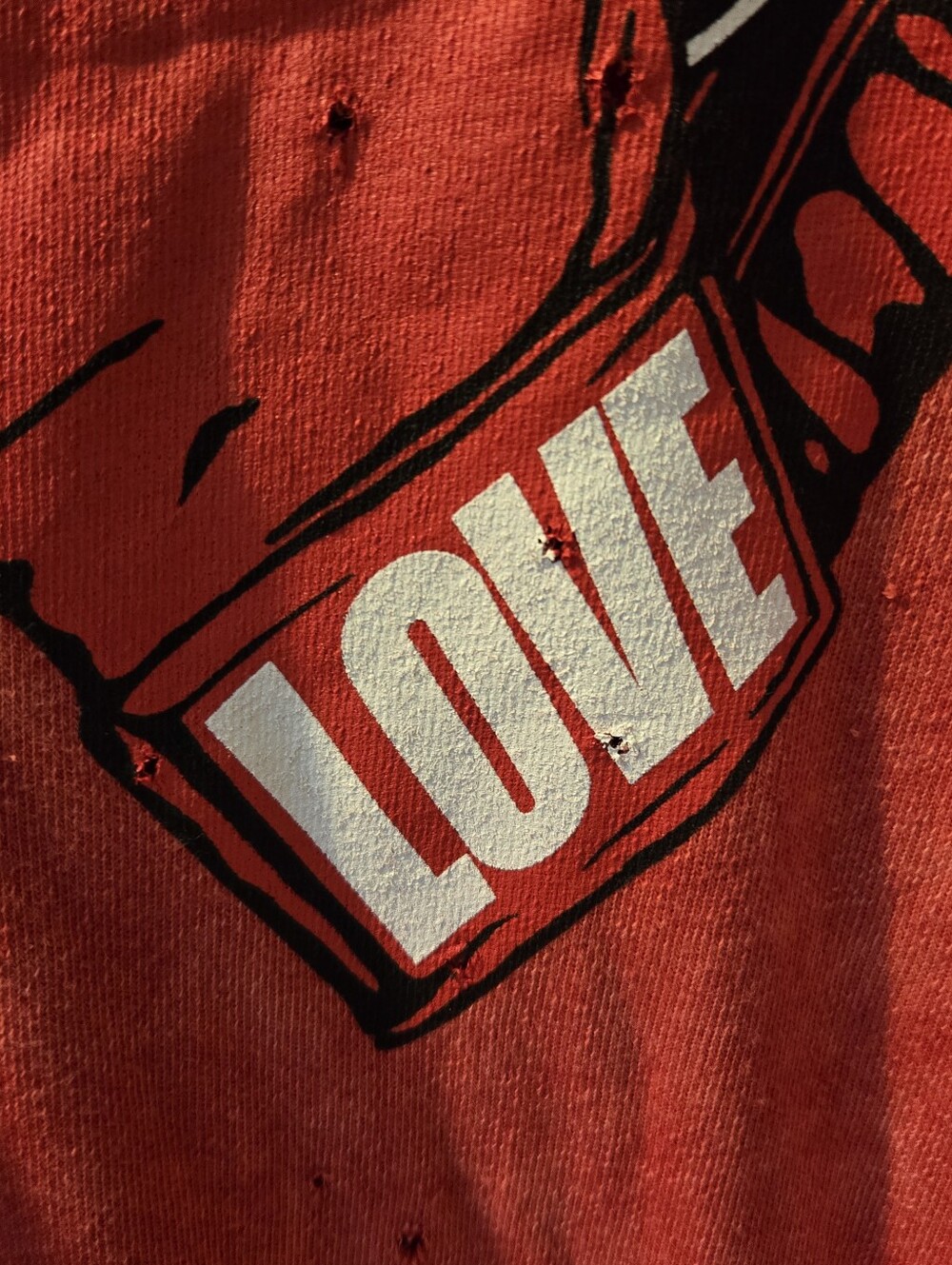 Lauren Moshi Distressed Love Boxing pullover hoodie - Picture 7 of 11